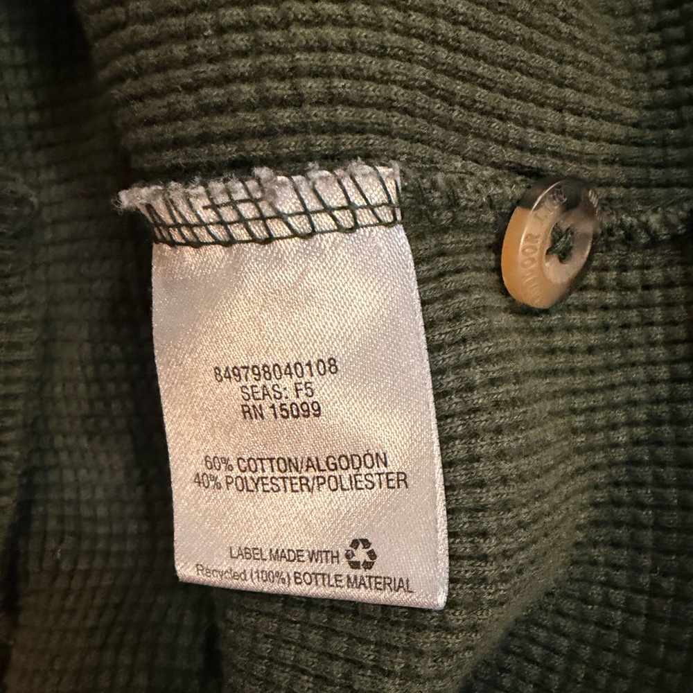 Outdoor Life Dark Green Men's Long Sleeve Henley - Picture 3 of 5
